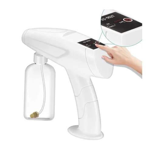 Vista 7 de Pistola pulverizadora portátil de nano alcohol, atomizador de mano de vapor inalámbrico para el hogar, oficina, automóvil, escuela, 8.45 onzas