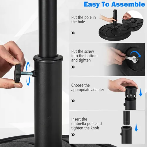 Vista 3 de Tangkula Base de sombrilla de 40 libras, sombrilla redonda resistente para exteriores, para mesa de 1.5 a 1.9 pulgadas, soporte de paraguas