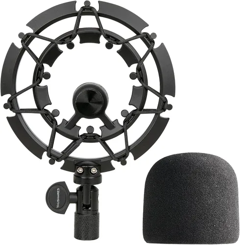Vista 10 de Blue Yeti - Soporte para micrófono con cubierta de espuma, soporte de brazo de tijera de suspensión y filtro de parabrisas para micrófono