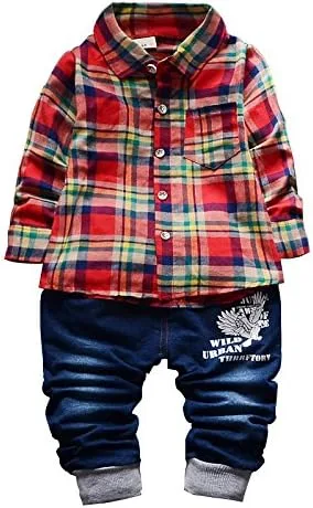 Vista 4 de Yao 9M-5T Conjunto de Ropa para Bebés Niños, 3 piezas, Camisa de Algodón, Jeans, Chaleco de Mezclilla para Primavera - Otoño