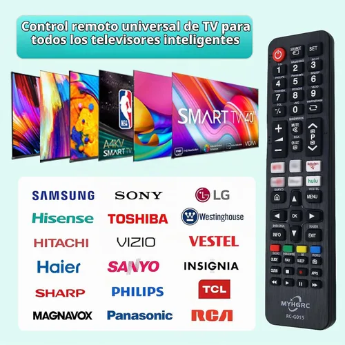 Vista 2 de Control remoto universal de reemplazo para Samsung, TCL, Sharp, LG, Sony, Hitachi, Toshiba, Sanyo, Hisense Smart TVs Control remoto universal