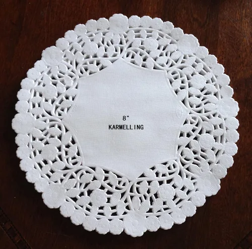 Vista 6 de 50 piezas de papel redondo blanco Lancaster Almohadillas de embalaje de tartas para decoración de vajilla de boda (10 pulgadas)