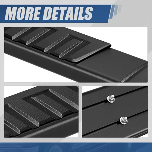Vista 9 de Auto Dynasty Estribos compatibles con modelos 2007-2019 de Chevy Silverado GMC Sierra de cabina extendida, riel lateral de aluminio, estribo tipo