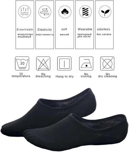 Vista 5 de 20 pares de calcetines invisibles para mujeres y hombres, calcetines de corte bajo, transpirables, casuales, calcetines delgados antideslizantes