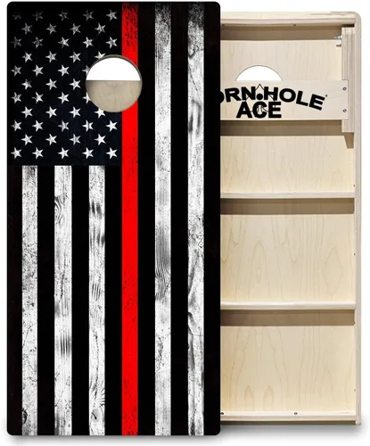 Vista 9 de ACE PRO American Flag Cornhole Board Set - No Bounce! Triple Wide Legs, 3/4" Baltic Birch Plywood, Handles, Regulation Size (4x2ft), Tournament