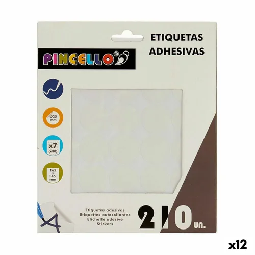 Vista 2 de Etiquetas adhesivas Pincello Blanco Ø 25 mm 17 x 4 x 19 cm (12 Unidades)