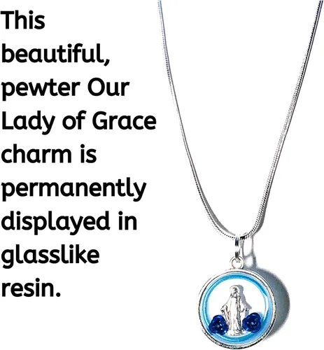 Vista 2 de Miraculous Medal Pendant Necklace Mother Mary Catholic Christmas Lourdes Our Lady of Grace
