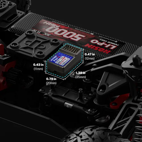 Vista 5 de Hosim DUMBORC X5P 5CH RC remoto y receptor con giroscopio para tanque