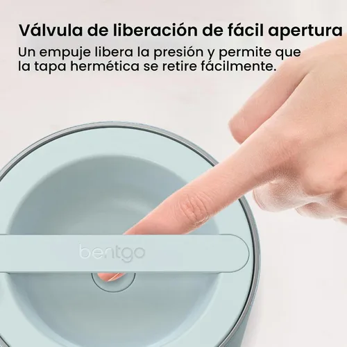 Vista 7 de Bentgo Recipiente de Alimentos Aislado de Acero Inoxidable - 2.4 Tazas (19 oz), Aislamiento de Triple Capa, Sello al Vacío, A Prueba de Fugas, Mango