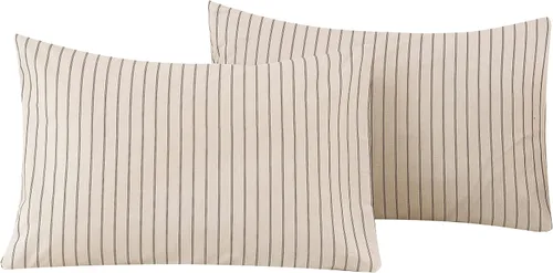 Vista 25 de ECOCOTT Juego de 2 fundas de almohada florales de tamaño estándar, 100% algodón lavado con cierre de sobre, fundas de almohada estampadas de flores