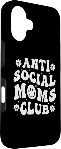 Vista 3 de iPhone 16 Anti Social Moms Club - Retro Funny Mom Life Mothers Day Mom Case