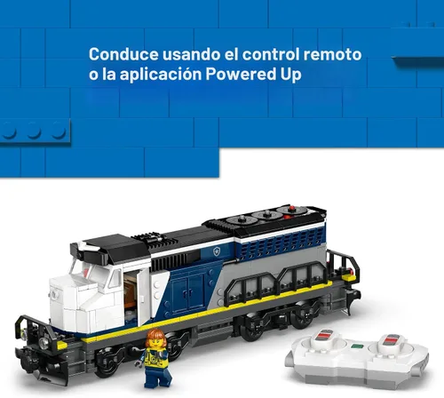 Vista 3 de LEGO City Police Train Heist - Juego de tren con juguete de coche de policía para niños y niñas, a partir de 7 años, juego de simulación para niños