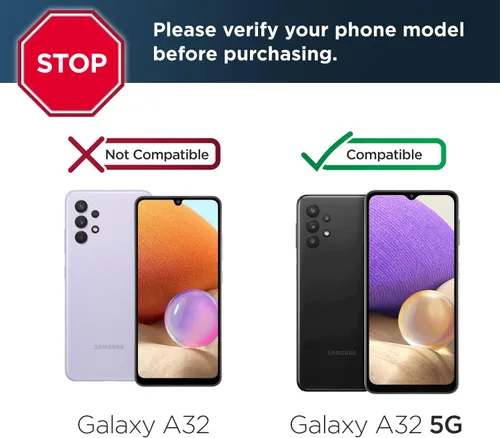 Vista 2 de ENCASED Falcon - Funda diseñada para Samsung Galaxy A32 5G, funda protectora de cuerpo completo resistente (negro)