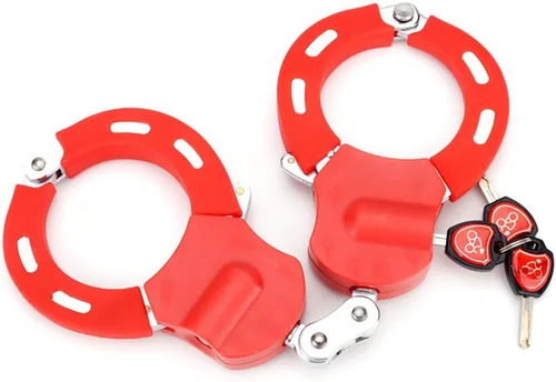 Vista 7 de Cadena de bloqueo para esposas de motocicleta con llave para scooter eléctrico resistente antirrobo, bicicletas scooters