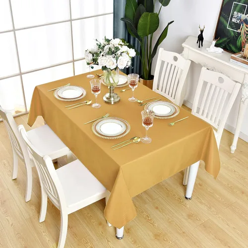Vista 26 de Mantel Cuadrado Verde Manzana Impermeable Resistente a las Manchas Sin Arrugas Mantel de Mesa de Poliéster 210GSM Limpiable Cubierta de Mesa