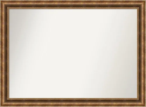 Vista 1042 de Amanti Art Espejo de pared personalizado no biselado (25 x 25 pulgadas), marco de bronce acentuado, varios tamaños personalizados, espejo de baño