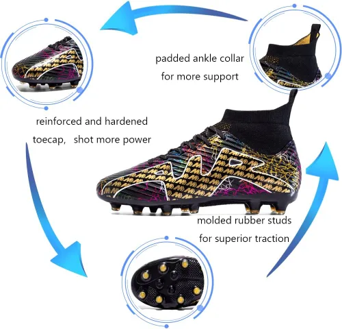 Vista 2 de DimaiGlobal Zapatos de fútbol para hombre, tacos de césped, zapatos de fútbol de alta calidad, transpirables, atléticos, botas de fútbol