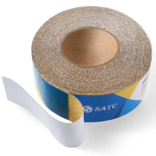 Vista 11 de S SATC Papel de lija PSA Longboard de grano 40, rollo continuo de 20 yardas de largo, 2-3/4" de ancho autoadhesivo con respaldo adhesivo, hojas