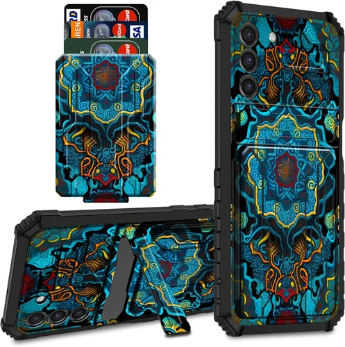 Vista 34 de Para Samsung Galaxy A03S Funda Para Teléfono Galaxy A03S Funda Billetera Con Titular De Tarjeta De Crédito Y Soporte De Doble Capa De PC Duro Funda