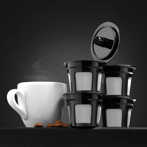 Vista 7 de GoodCups - 4 filtros K-Cup reutilizables para Keurig - 4 filtros Kcup negros recargables para cafeteras de café Keurig