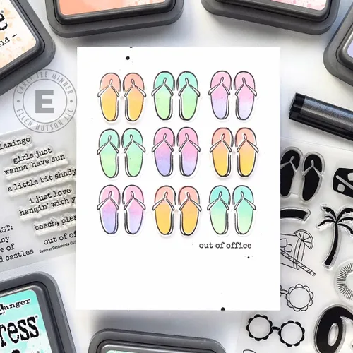 Vista 4 de Ellen Hutson, Essentials by Ellen, Summer Doodles and Sentiments Stamp & Die Set Combo, Estampación, Papeles, Hacer Tarjetas, Scrapbooking, DIY