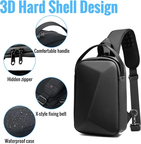 Vista 2 de Funda de transporte para Oculus Quest 2, funda de viaje rígida para MetaOculus Quest 2 VR auriculares y controladores accesorios, mochila cruzada