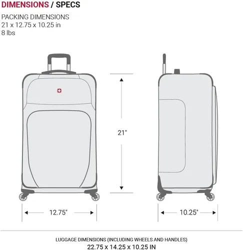 Vista 207 de SwissGear - Equipaje suave expandible Sion con ruedas, Negro