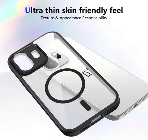 Vista 639 de Funda magnética transparente compatible con Xiaomi 17T, color negro 2 en 1 PC + TPU cubierta de teléfono a prueba de golpes, carcasa protectora