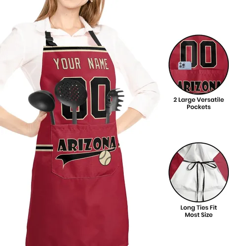 Vista 2 de ANTKING Custom Apron with Pocket Custom Any Name and Any Number Gifts for Dad Men Fans