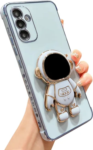 Vista 12 de phylla para Samsung Galaxy A12 Funda de Teléfono con Soporte Oculto de Astronauta Chapado en Oro de Lujo Lindo Astronauta Lateral Lindo