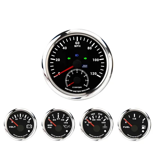 Vista 14 de MOTOR METER RACING - Juego de medidores para motores clásicos (juego de 6 medidores)
