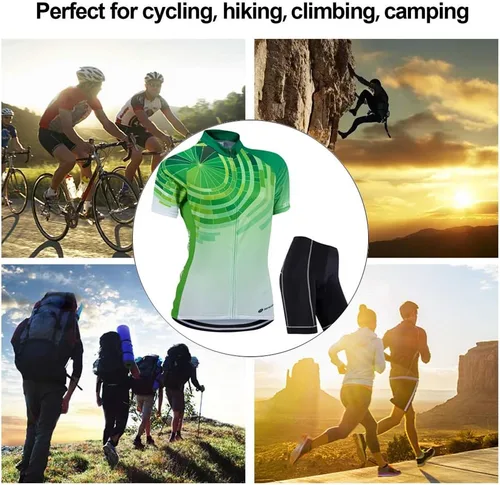 Vista 67 de Jersey de ciclismo para mujer, de manga corta, secado rápido, transpirable, para montaña.