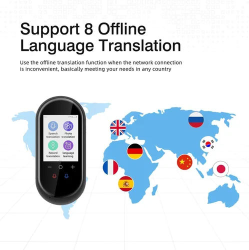 Vista 4 de Dispositivo traductor de idiomas Dispositivo de traductor en tiempo real Traductor de 106 idiomas Traductor bidireccional de voz y traducción