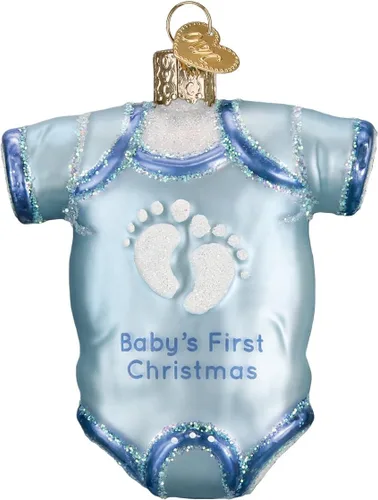 Vista 8 de Old World Christmas - Adorno de bebé blanco de un solo pieza de vidrio soplado para árbol de Navidad, decoración festiva hecha a mano, colección