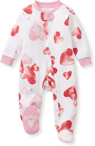 Vista 29 de Burt's Bees Baby Pijama con pies de algodón orgánico para niña Cozy Teddies - Paquete de 1