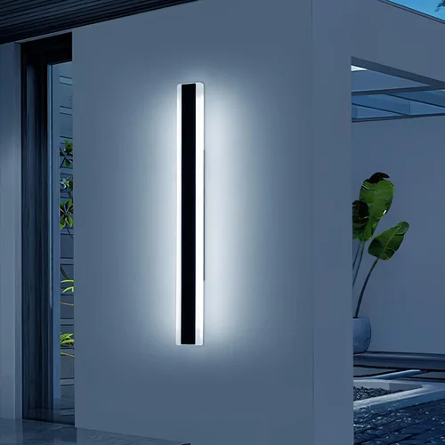 Vista 10 de Luces de Pared Modernas para Exterior de Casa, Apliques de Pared al Aire Libre de 23.6 Pulgadas, 3 Luces Color 3000K/4500K/6000K, Resistente al Agua