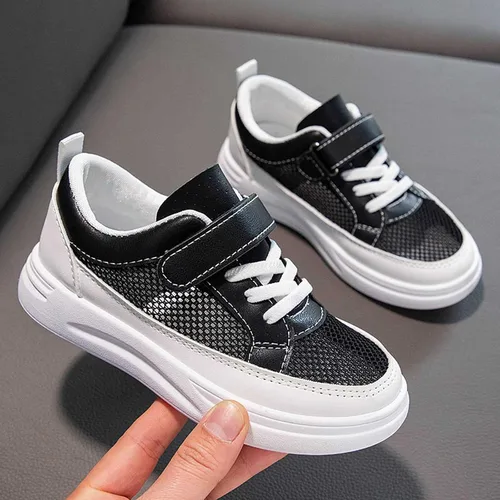 Vista 2 de IWIHMIV Zapatos deportivos de malla transpirable antideslizante para niños y niñas, para correr, deportes, caminar, zapatos deportivos cómodos