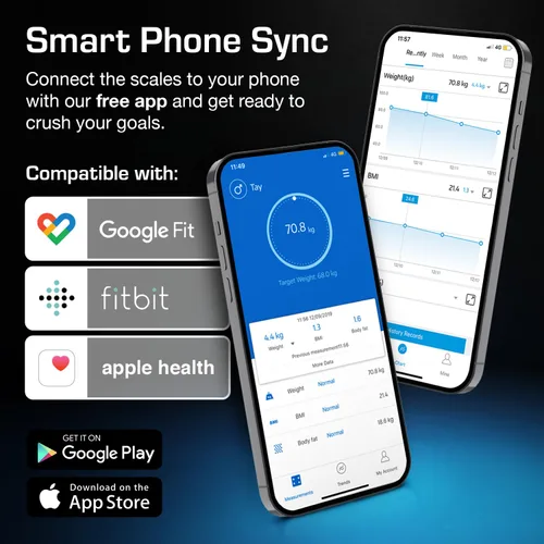 Vista 4 de Active Era Báscula digital Bluetooth de baño para peso y grasa corporal, báscula de pista de ajuste que calcula el IMC, el porcentaje de grasa
