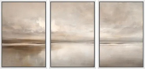 Vista 62 de SIGNWIN Lienzo enmarcado para pared, juego de arte tranquilo con reflejo de lago, acuarela, montaña y agua, ilustraciones modernas, arte abstracto