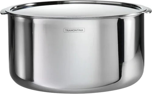 Vista 8 de Tramontina Utsava Tope de Acero Inoxidable Tri-Capa de 1.75 Cuartos con Tapa, Olla Patila Pequeña para Cocina India