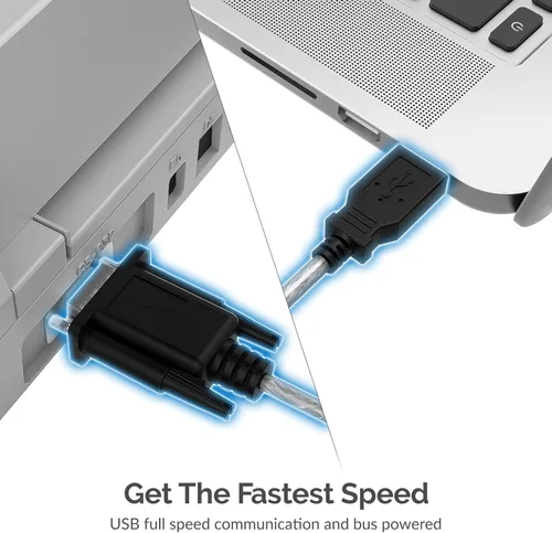 Vista 6 de SABRENT Adaptador USB a RS-232 DB9 Serial de 9 pines Prolífic PL2303 de 1 pie [SBT-USC1K]