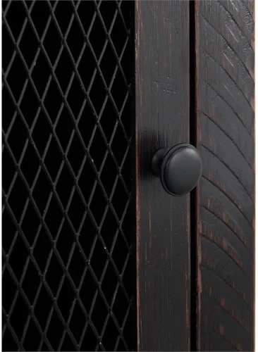 Vista 7 de Martin Svensson Home Mesa auxiliar rústica de madera maciza, color negro y miel