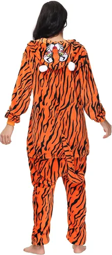 Vista 4 de Petrella Pijama de forro polar de animal para mujer, disfraz de una pieza para Navidad, Halloween, cosplay