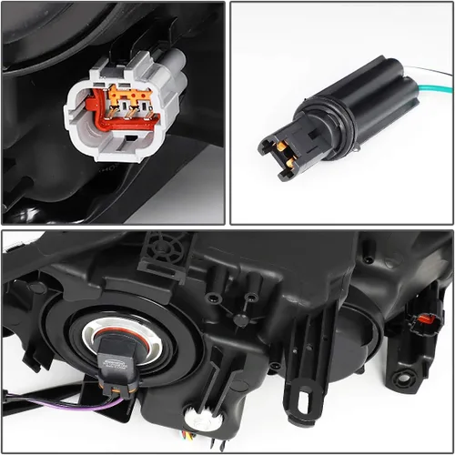 Vista 5 de Auto Dynasty - Conjunto de faros delanteros LED DRL compatibles con Nissan Rogue 2014 2015 2016, par de lámparas halógenas de repuesto con barra