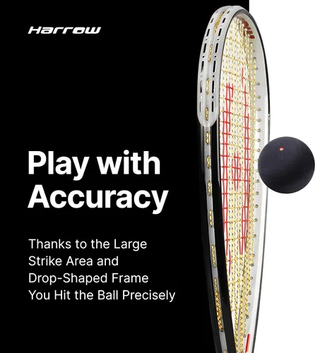 Vista 3 de Harrow Sports Storm 145 Squash Racquet for Beginners Enhanced Power & Precision Carbon-Graphite Composition Lightweight at 145 g Squash