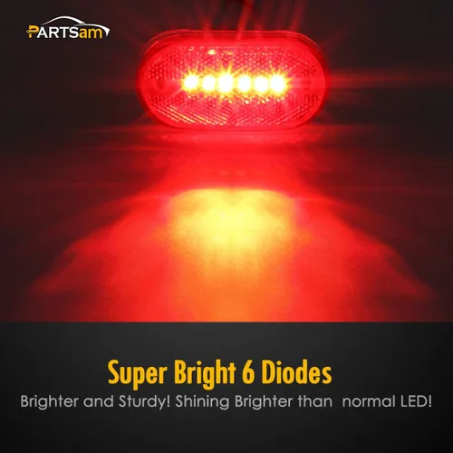 Vista 3 de Luces laterales de 6 LED de 4 pulgadas, rojo (5xRed)