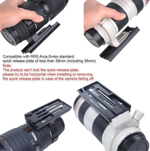 Vista 5 de iShoot Adaptador convertidor de abrazadera para cámara Arca-Swiss Fit de 1.535 in, placa de liberación rápida convertida a compatible con Manfrotto