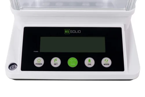 Vista 2 de Balanza analítica digital sólida de EE. UU., 3.88 oz x 0.00 oz, báscula de laboratorio de alta precisión con 2 pantallas LCD delanteras y traseras