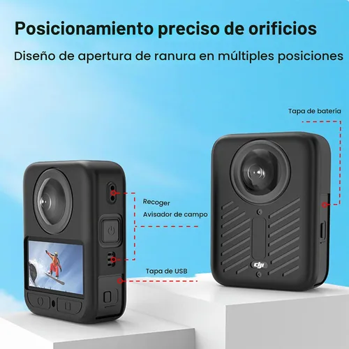 Vista 3 de Funda de silicona para DJJ Osmo 360 con protector de pantalla (paquete de 3), color negro para DJJ Osmo 360