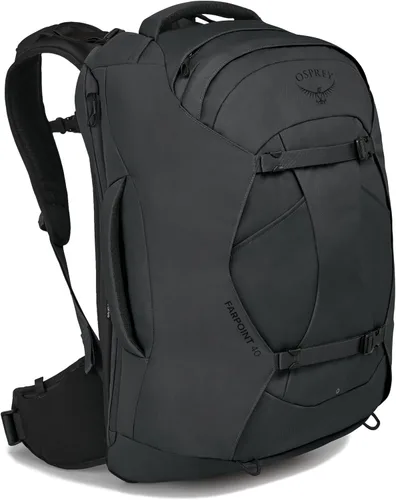 Vista 12 de Mochila de viaje Osprey Farpoint 80L para hombre, negra Negro